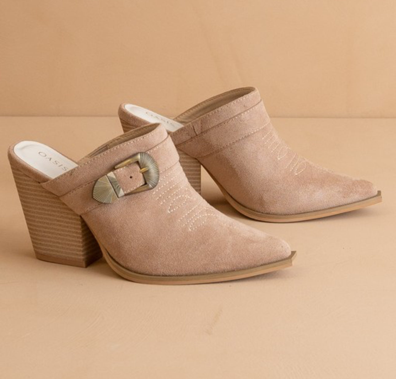 Oasis Society Mules with Buckle