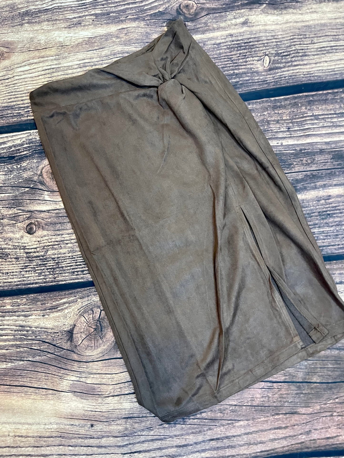Twist Suede Skirt
