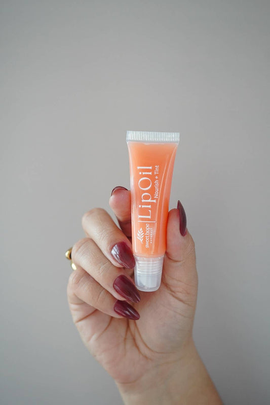 Natural Lip Oil - Poppy | Nourish + Tint | Tallow & Lanolin