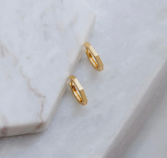 Hexagon Huggie Earrings
