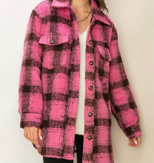 Pink Plaid Shacket