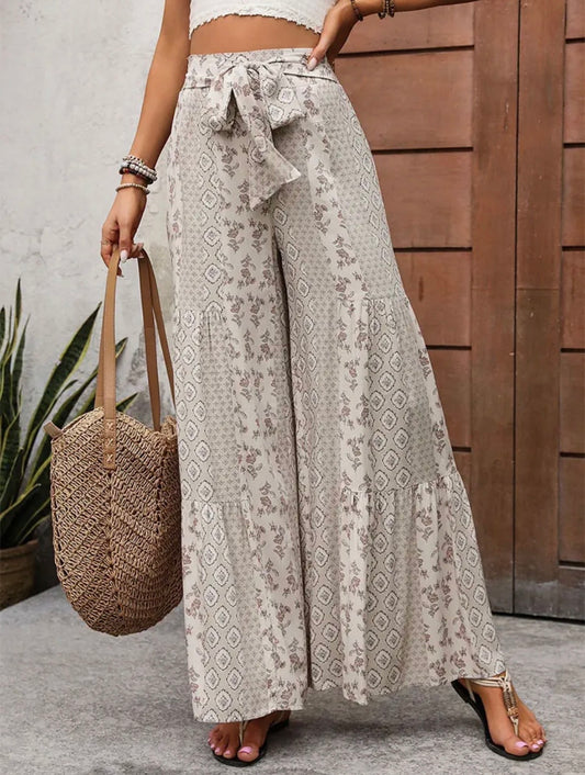Panelled Wide-Leg Trousers