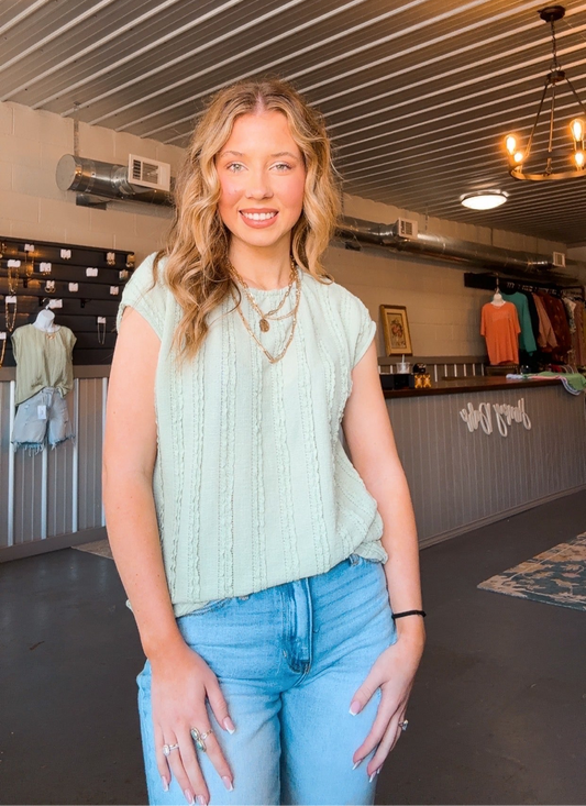 Sage Textured Top