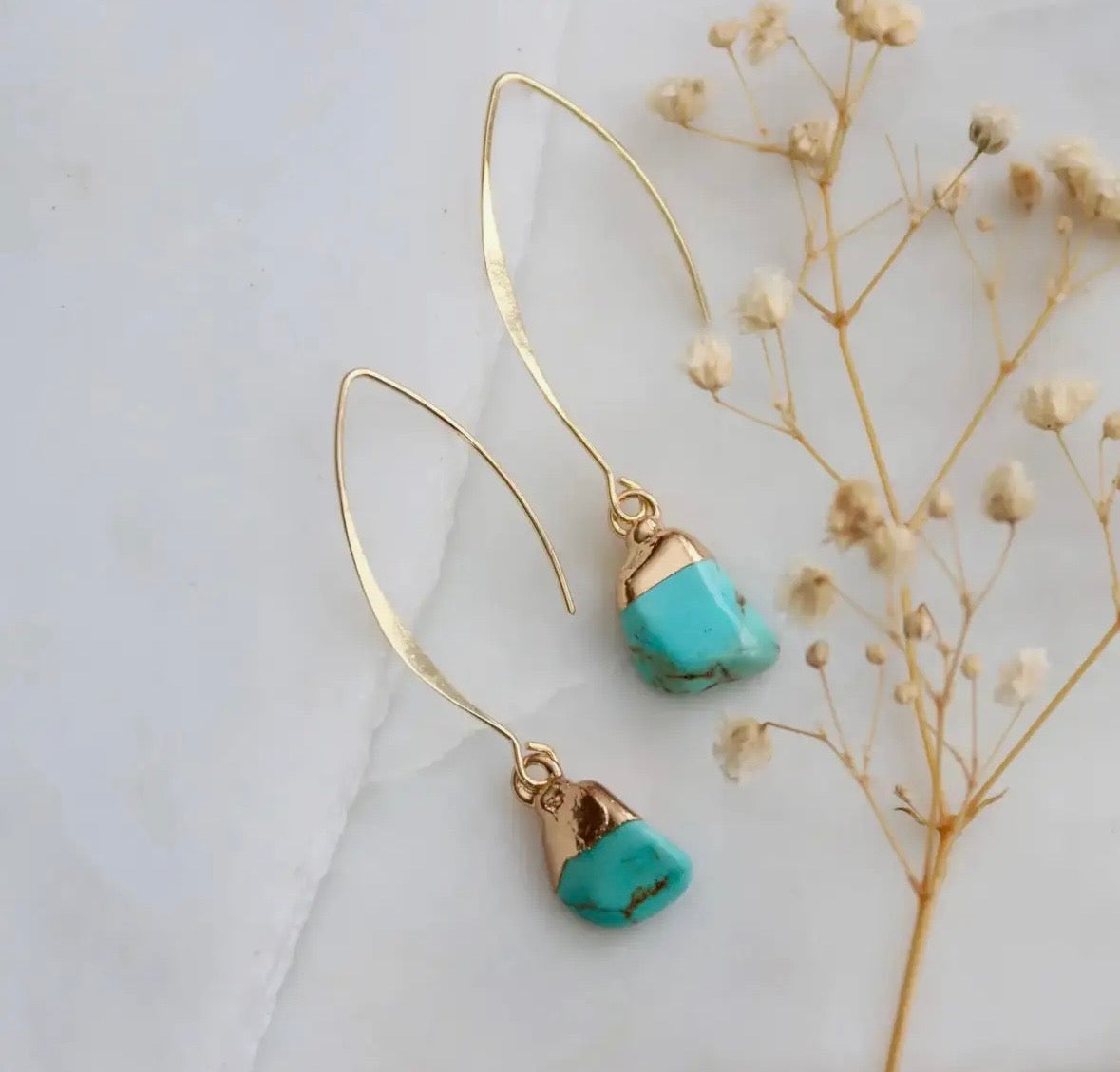 Turquoise nugget earrings
