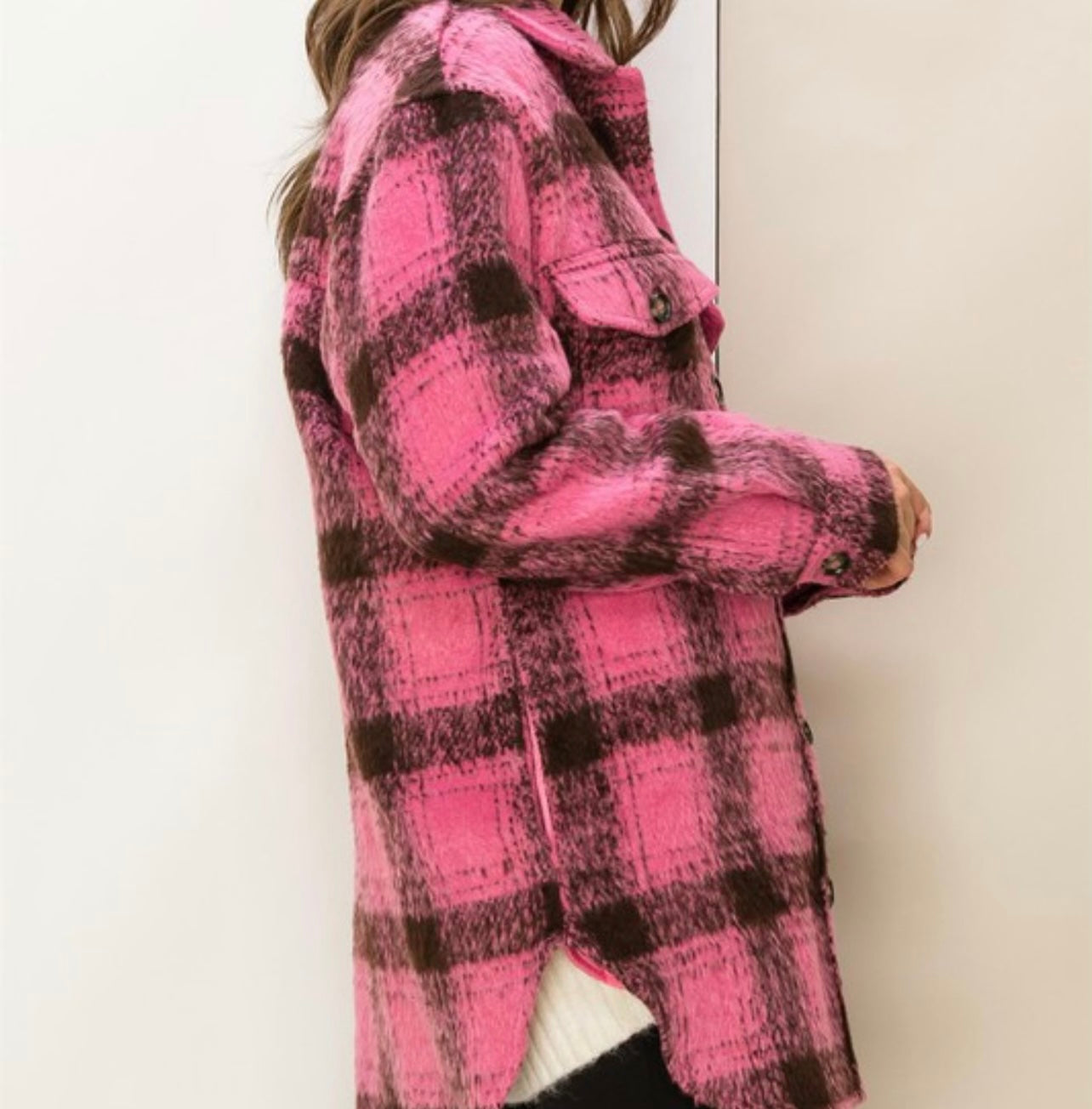 Pink Plaid Shacket