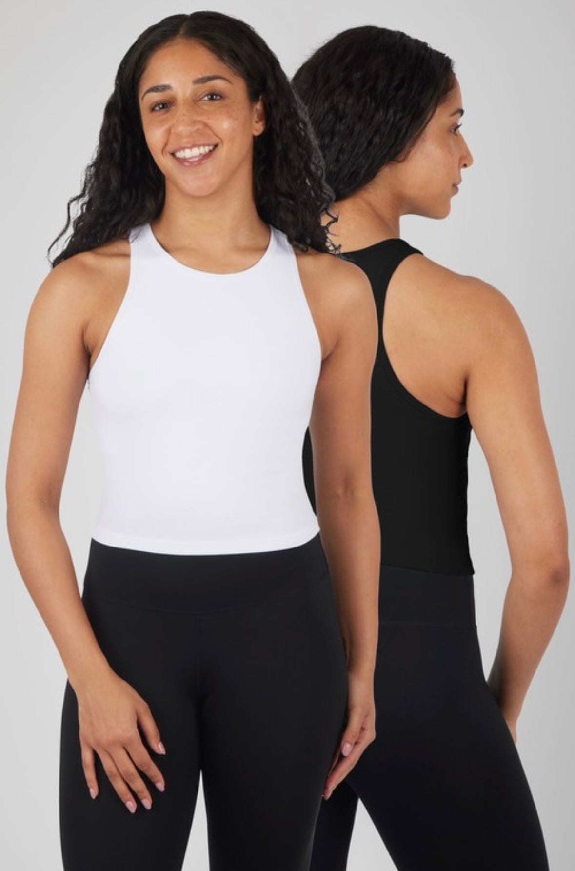 Ribbed tank with built in bra