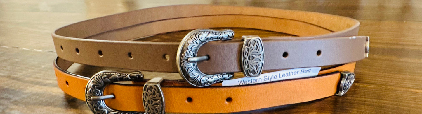 Western Style Leather Belt