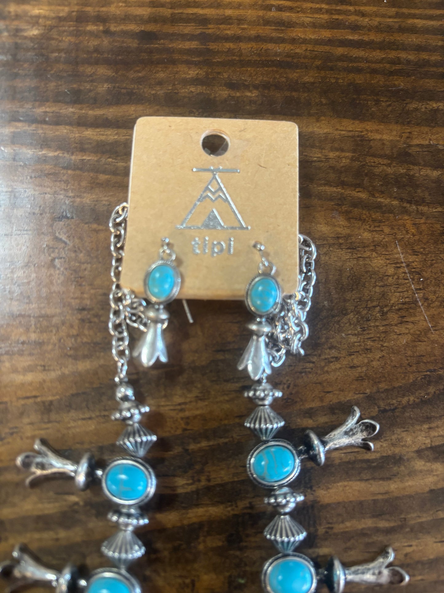 Turquoise Horseshoe Necklace + Earring set