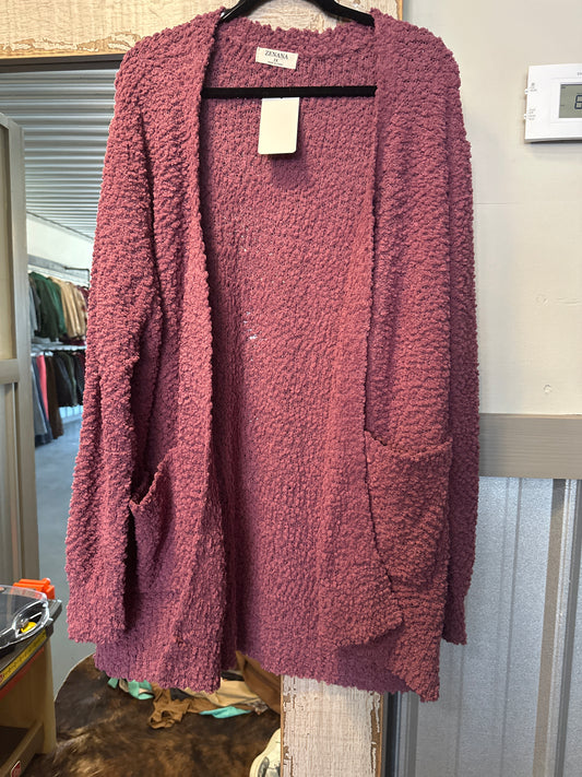 plus purple cardigan