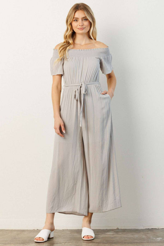 OFF SHOULDER JUMPSUIT