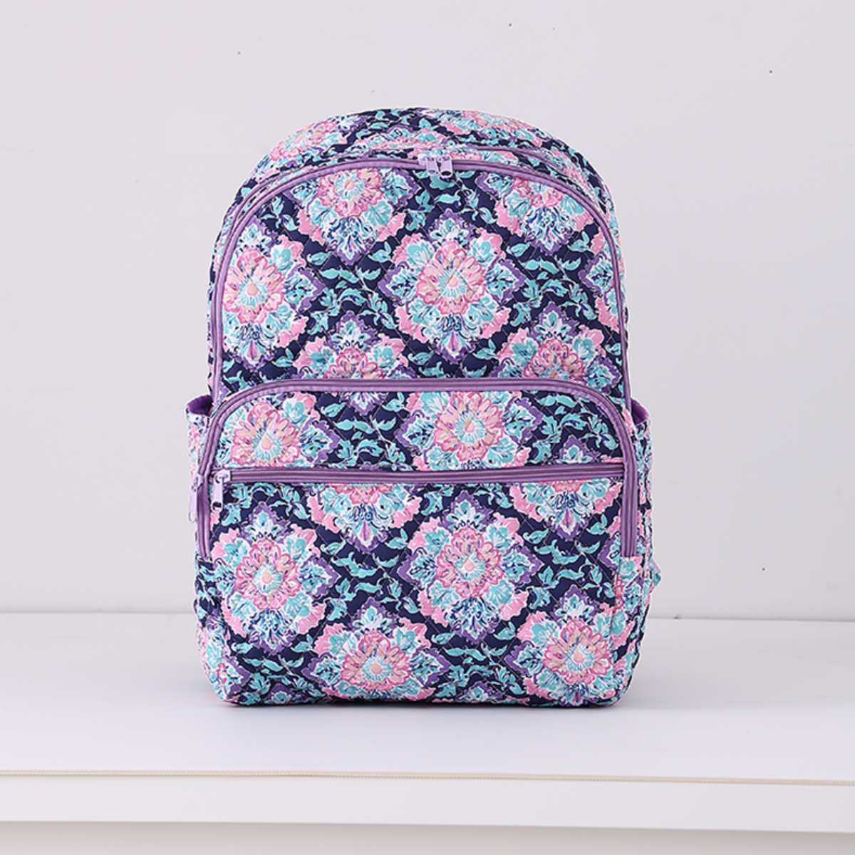 Quilted Full Size Backpack Twilight Garden