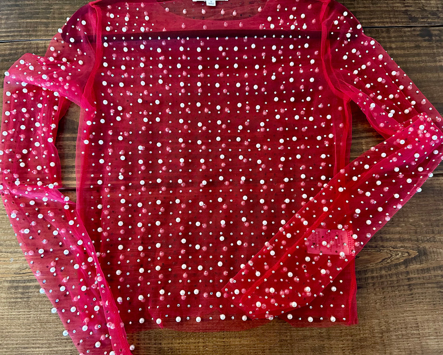 Red Rhinestone Top