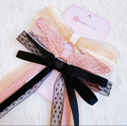 Lace clip bows- 3 pck