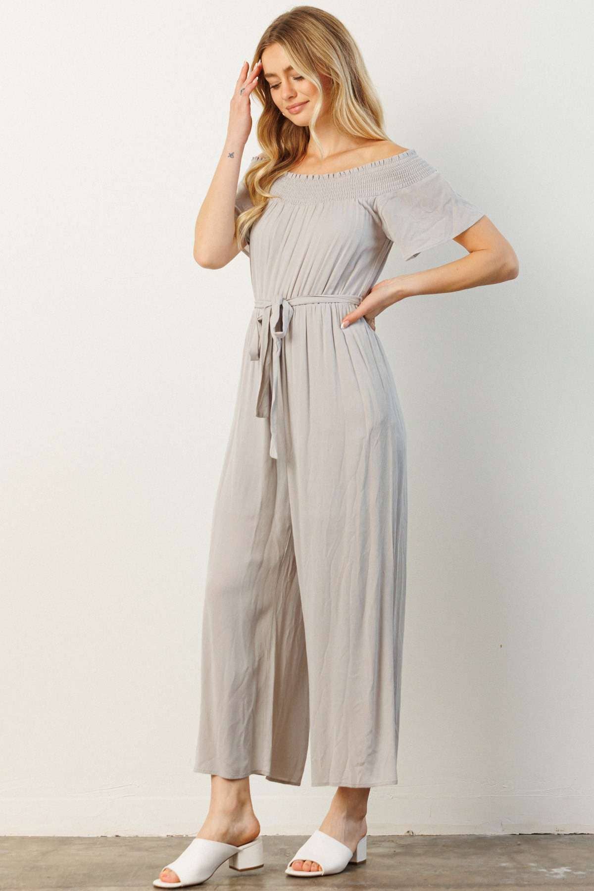 OFF SHOULDER JUMPSUIT