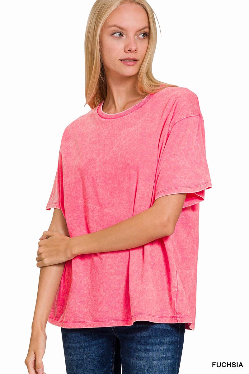 Washed Short Sleeve Top