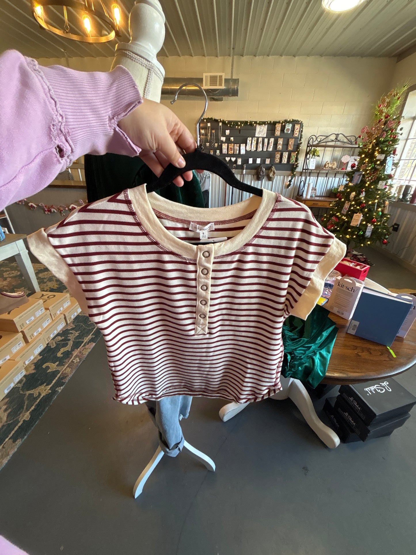 Stripe Snap Button Top