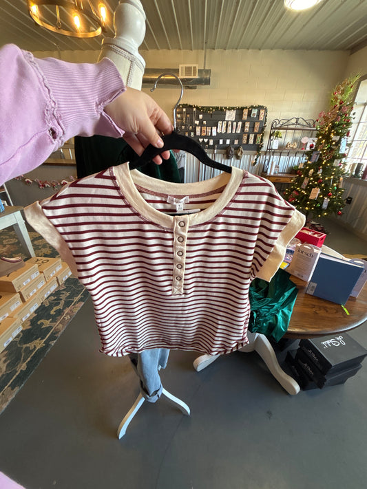 Stripe Snap Button Top