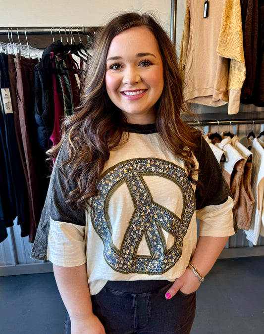 Ivory/Black Peace Sweater