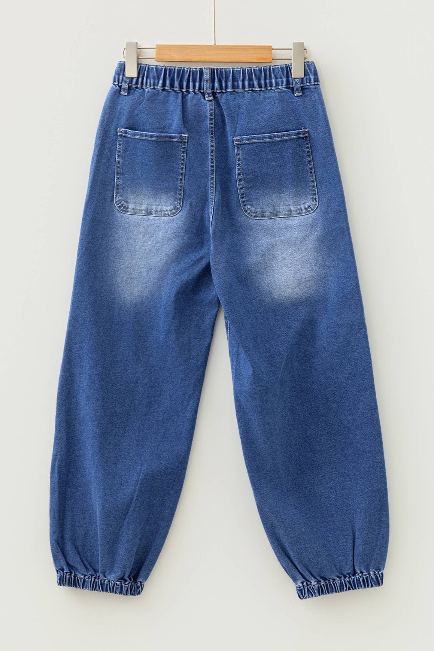 Buttons Front Tapered Casual Loose Fit Jeans