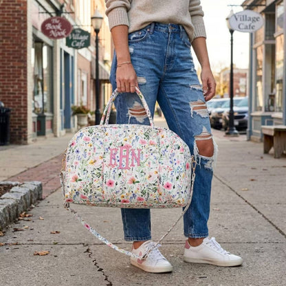 Floral Weekender Duffel Bag Travel Bag Wildflower Wanderlust