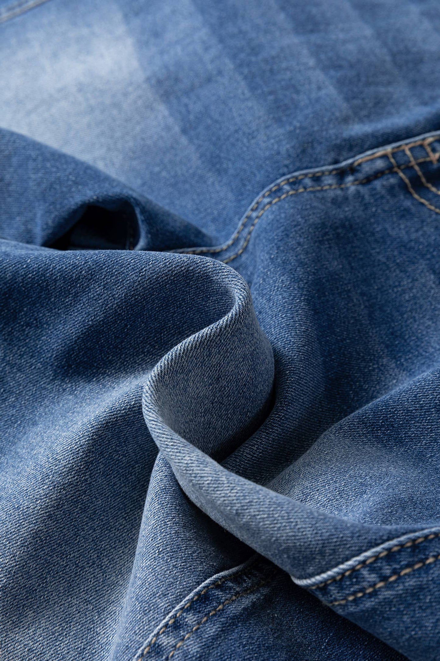 Buttons Front Tapered Casual Loose Fit Jeans