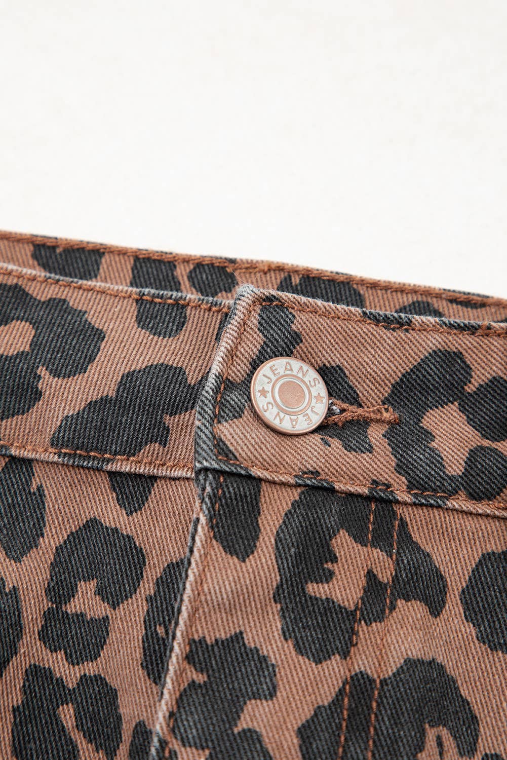 Western apparel Leopard Denim Frayed Split Denim Midi Skirt