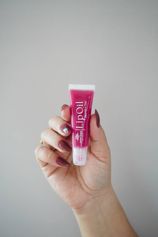 Natural Lip Oil - Dahlia | Nourish + Tint | Tallow & Lanolin