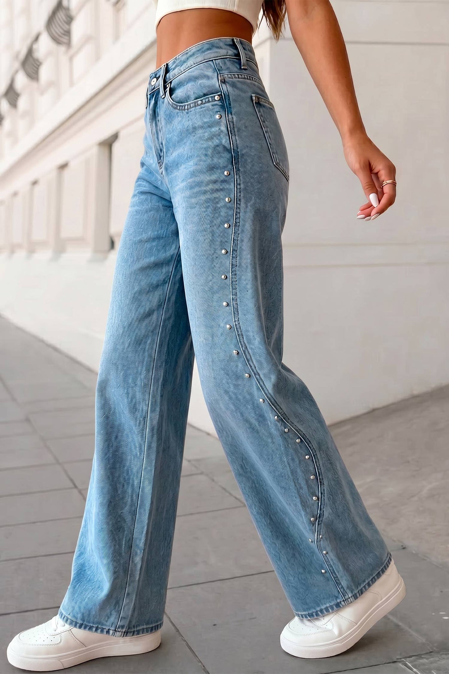 Rivet Detail Pockets Regular Fit Jeans | 4-16