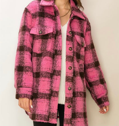 Pink Plaid Shacket