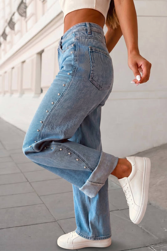 Rivet Detail Pockets Regular Fit Jeans | 4-16