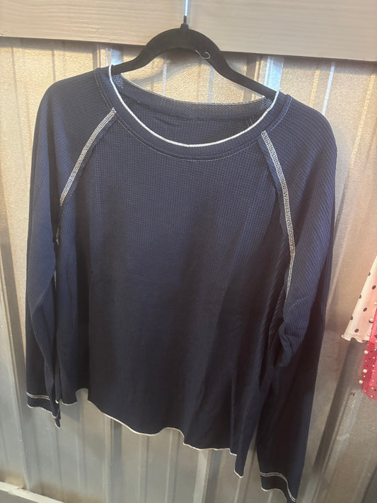 Waffle knit long sleeve