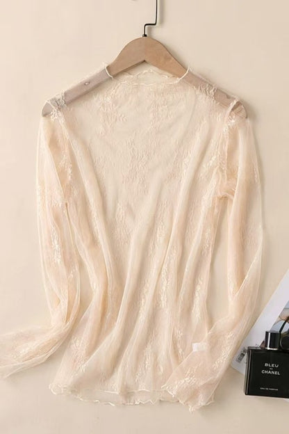 PS Mesh Lace Sheer Mock Top