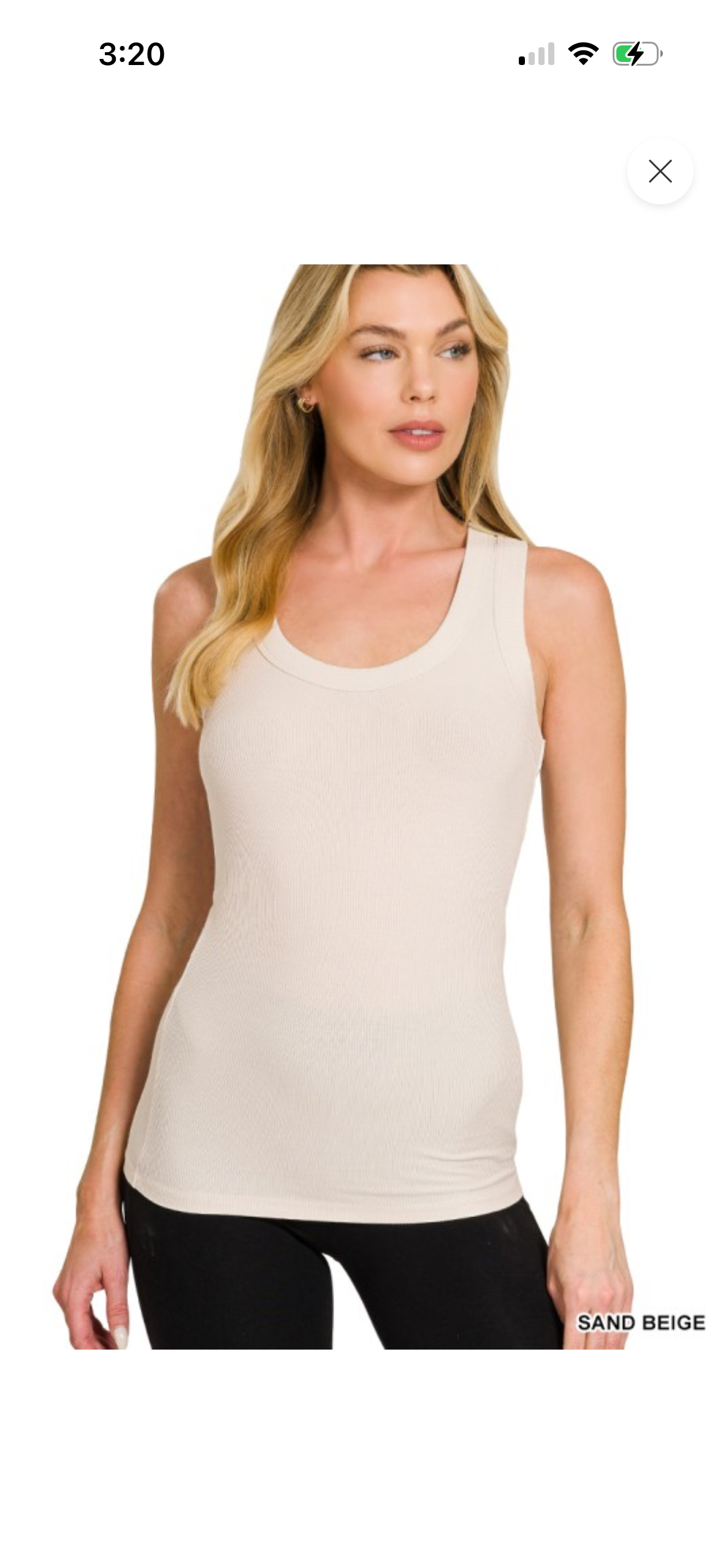 Ribbed scoop neck tank