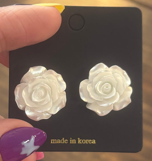White Rose Studs
