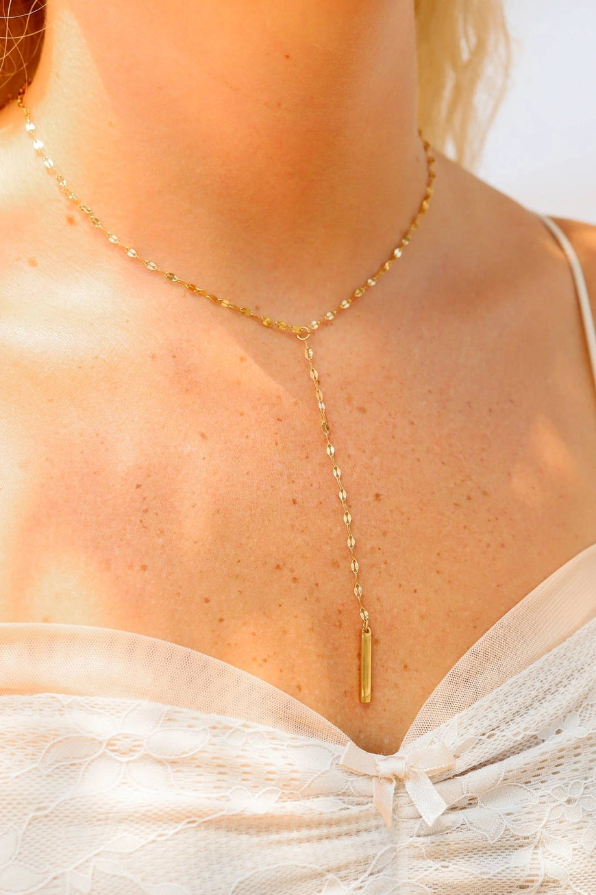 Y- Bar Pendant Lariat Necklace