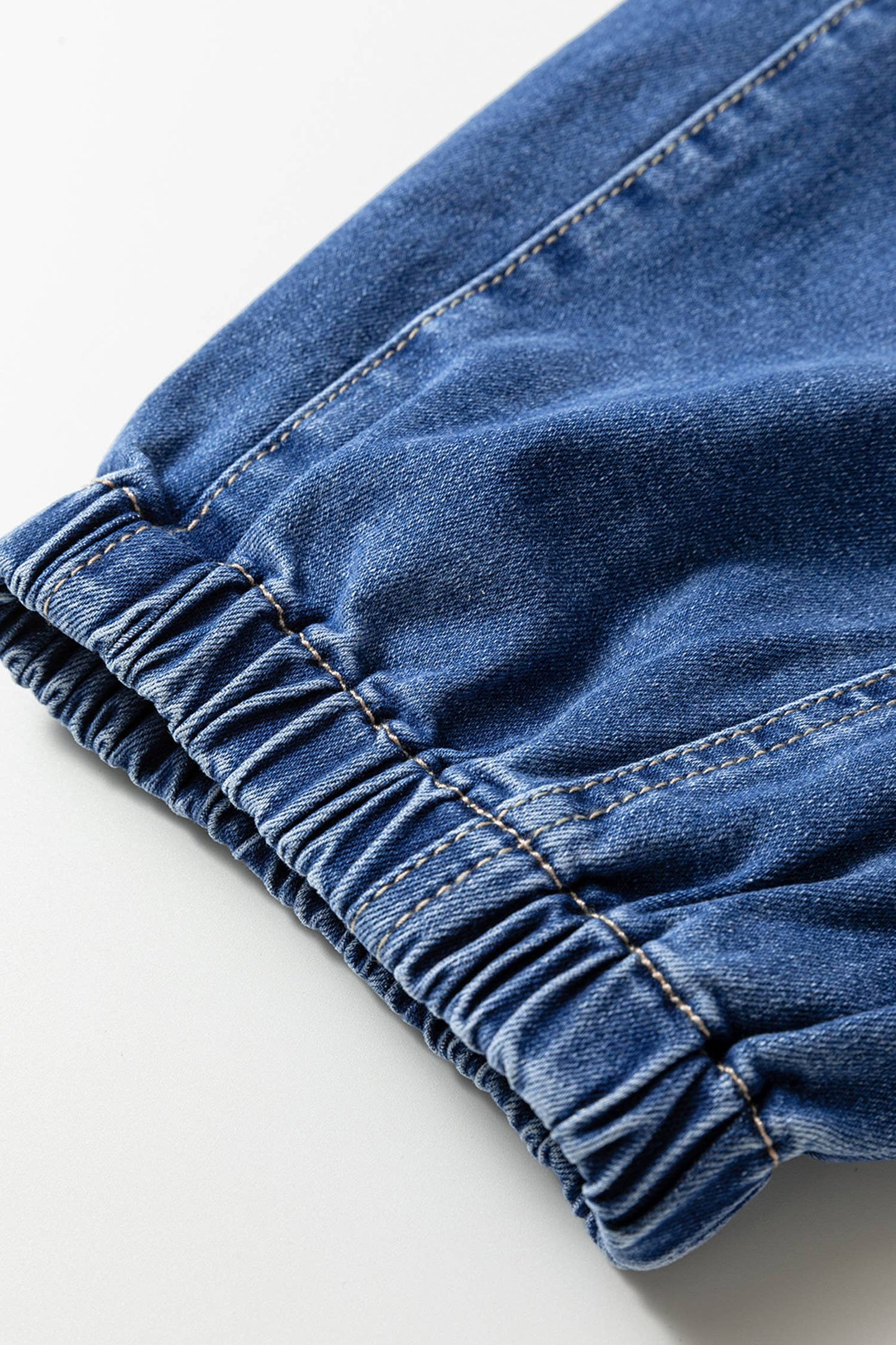 Buttons Front Tapered Casual Loose Fit Jeans