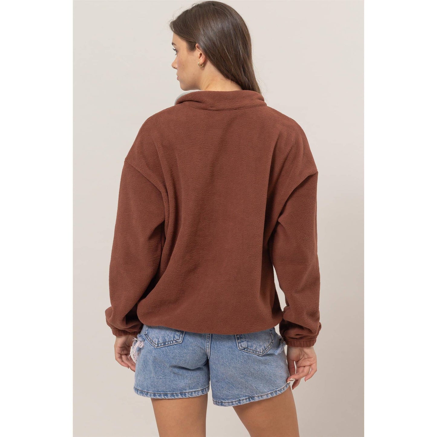 Fleece Color Block Half Zip Pullover