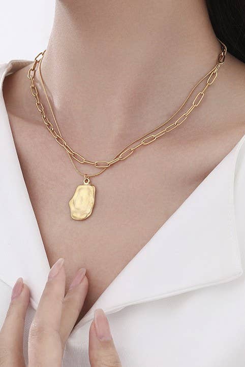 18K STAINLESS STEEL TARNISH FREE LAYERED NECKLACE