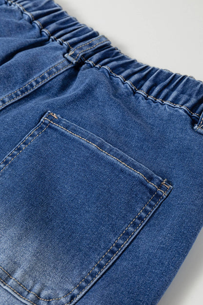 Buttons Front Tapered Casual Loose Fit Jeans