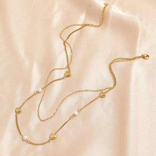 18K STAINLESS STEEL TARNISH FREE LAYERED NECKLACE