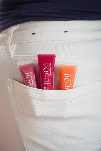 Natural Lip Oil - Poppy | Nourish + Tint | Tallow & Lanolin