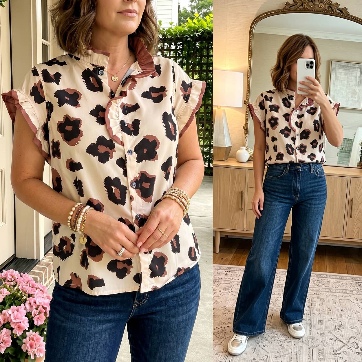 Summer 2026 Western Primal Poise Leopard Blouse (S-4X)