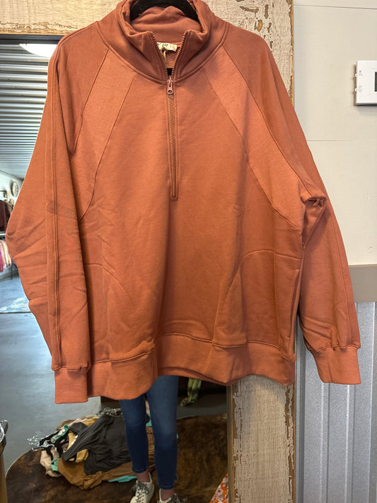 plus detail rust sweater