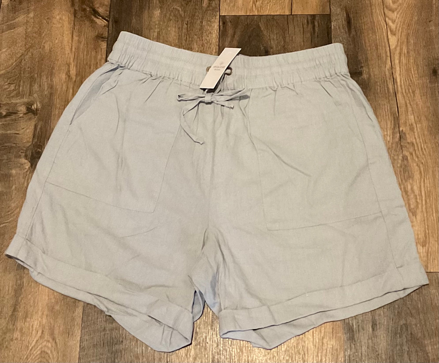 Curvy Grey Drawstring shorts